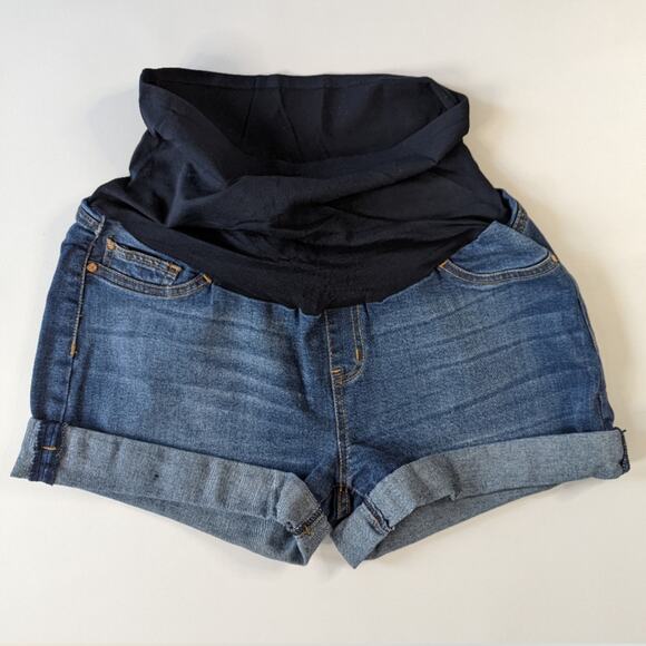 Celebrity Pink Maternity Cuffed Denim Shorts Sz Large - Picture 1 of 4